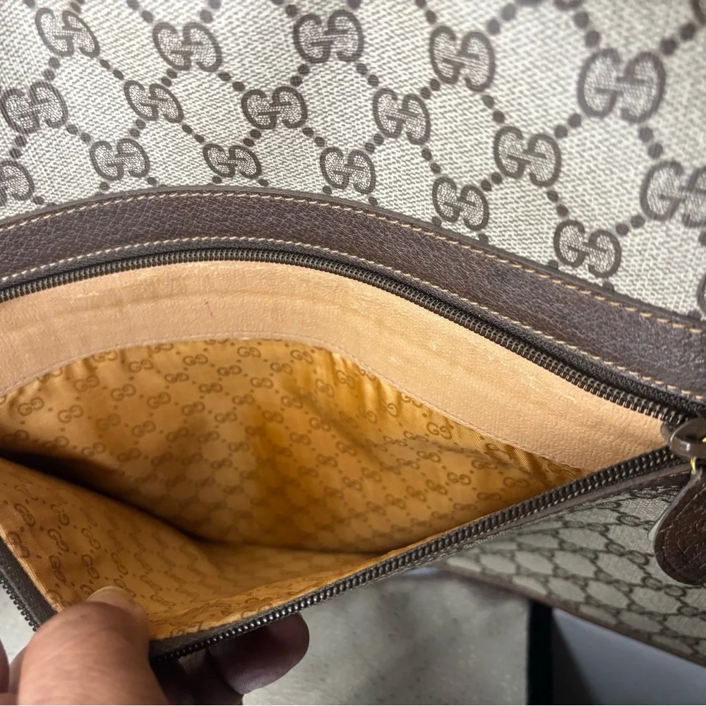 Gucci Monogram Canvas Leather Portfolio Vintage Laptop Bag - Picture 15 of 17